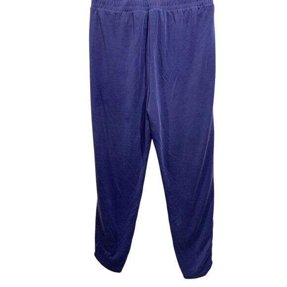 XXL Fabletics Womens Navy Blue Pull On Pants Pockets Ruched Calf - Picture 6 of 7